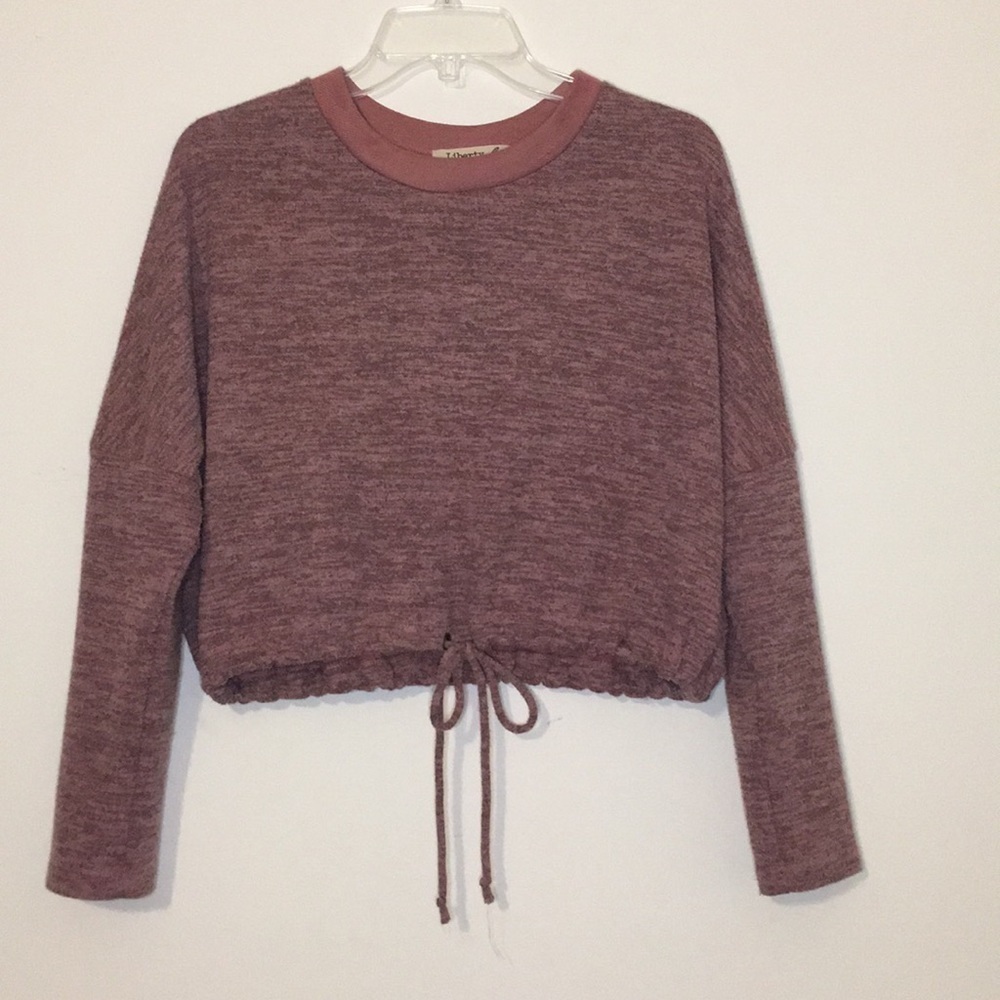 Liberty Love Drawstring Brushed Hacci Crop Top